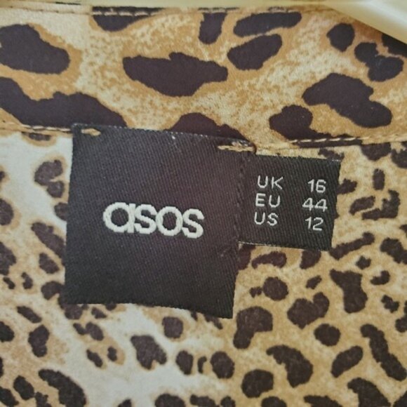 Leopard Blouse Business Casual Basic Neutral Size 12 - Picture 8 of 8